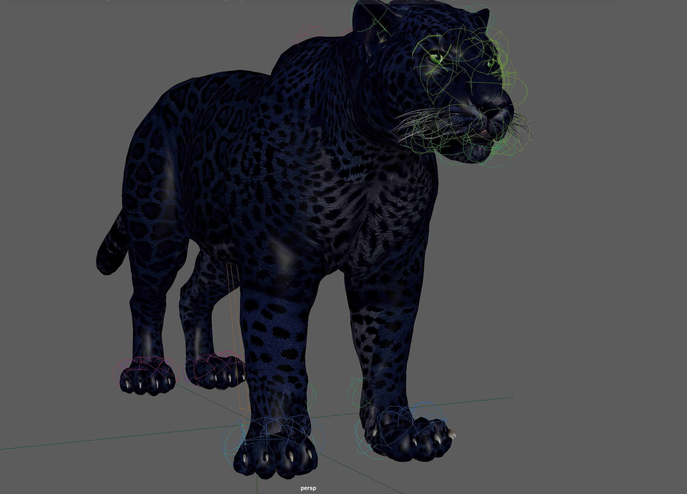Black Panther Rigged 3D model_12