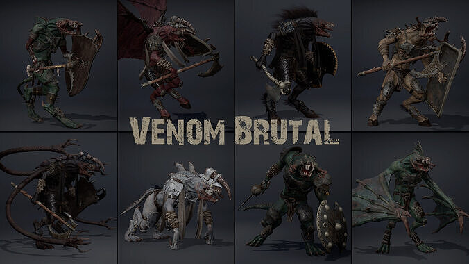 Venom Brutal Warrior Low-poly 3D model