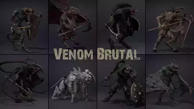 Venom Brutal Warrior Low-poly 3D model