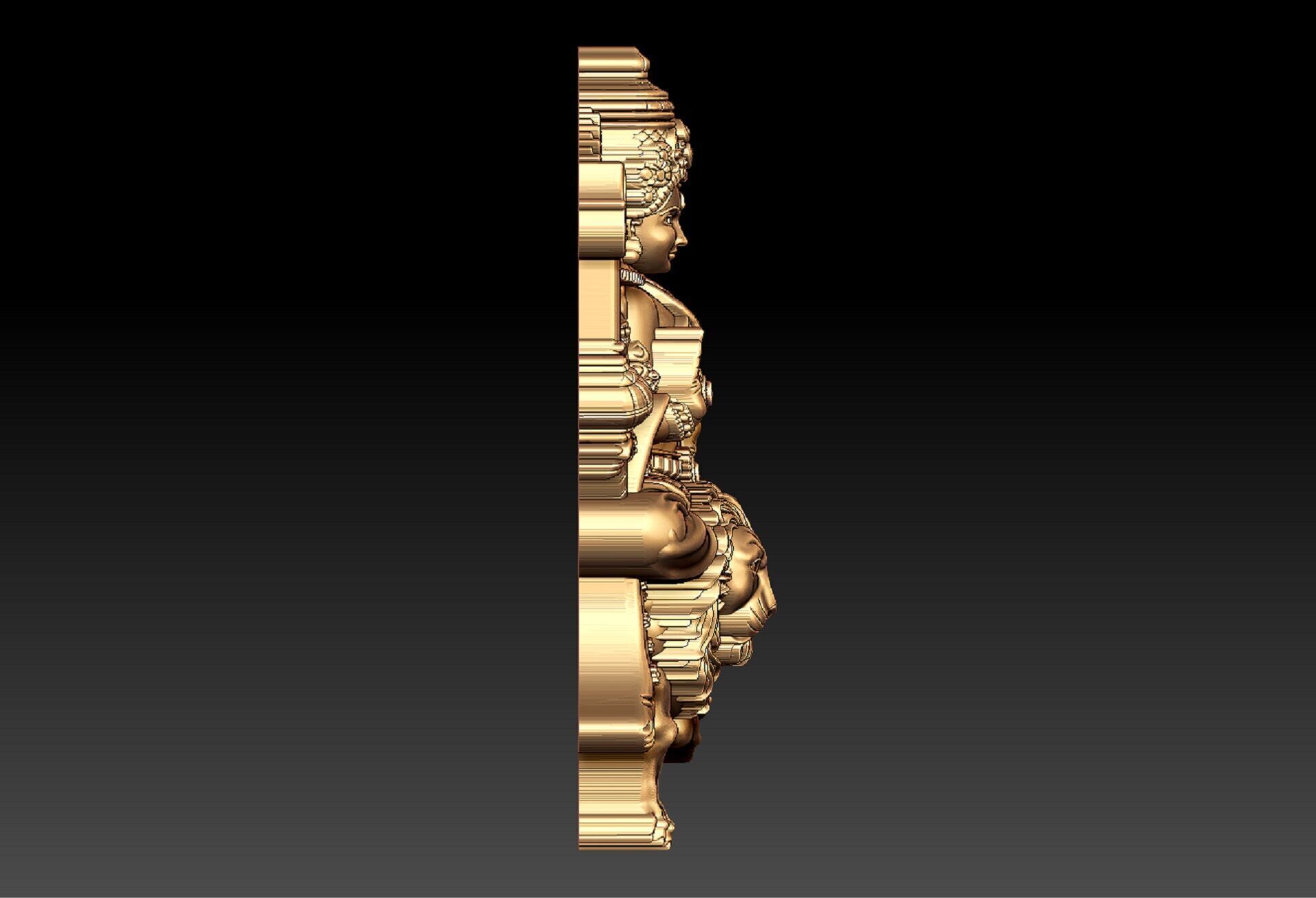 Durga devi pendent 3D print model_7