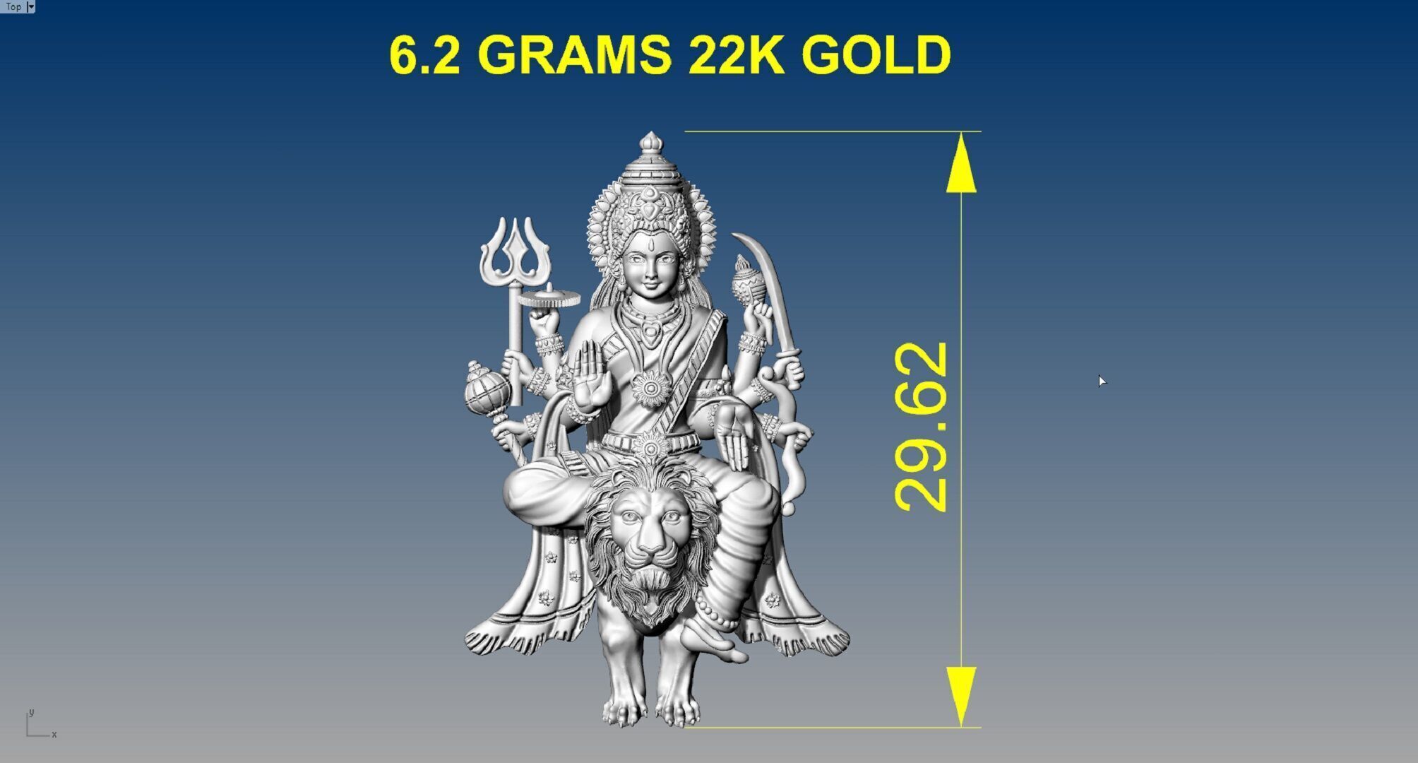 Durga devi pendent 3D print model_8