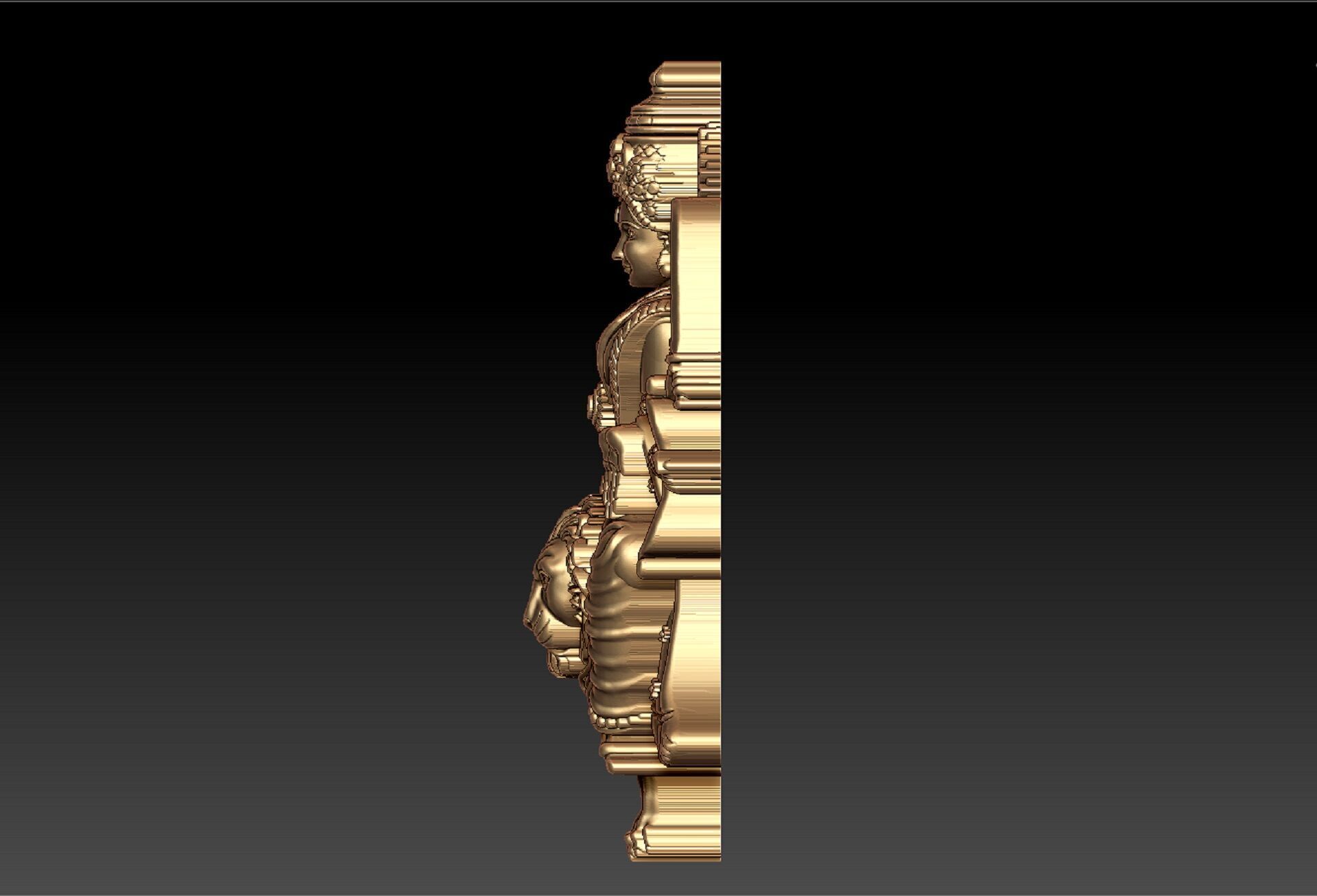 Durga devi pendent 3D print model_4