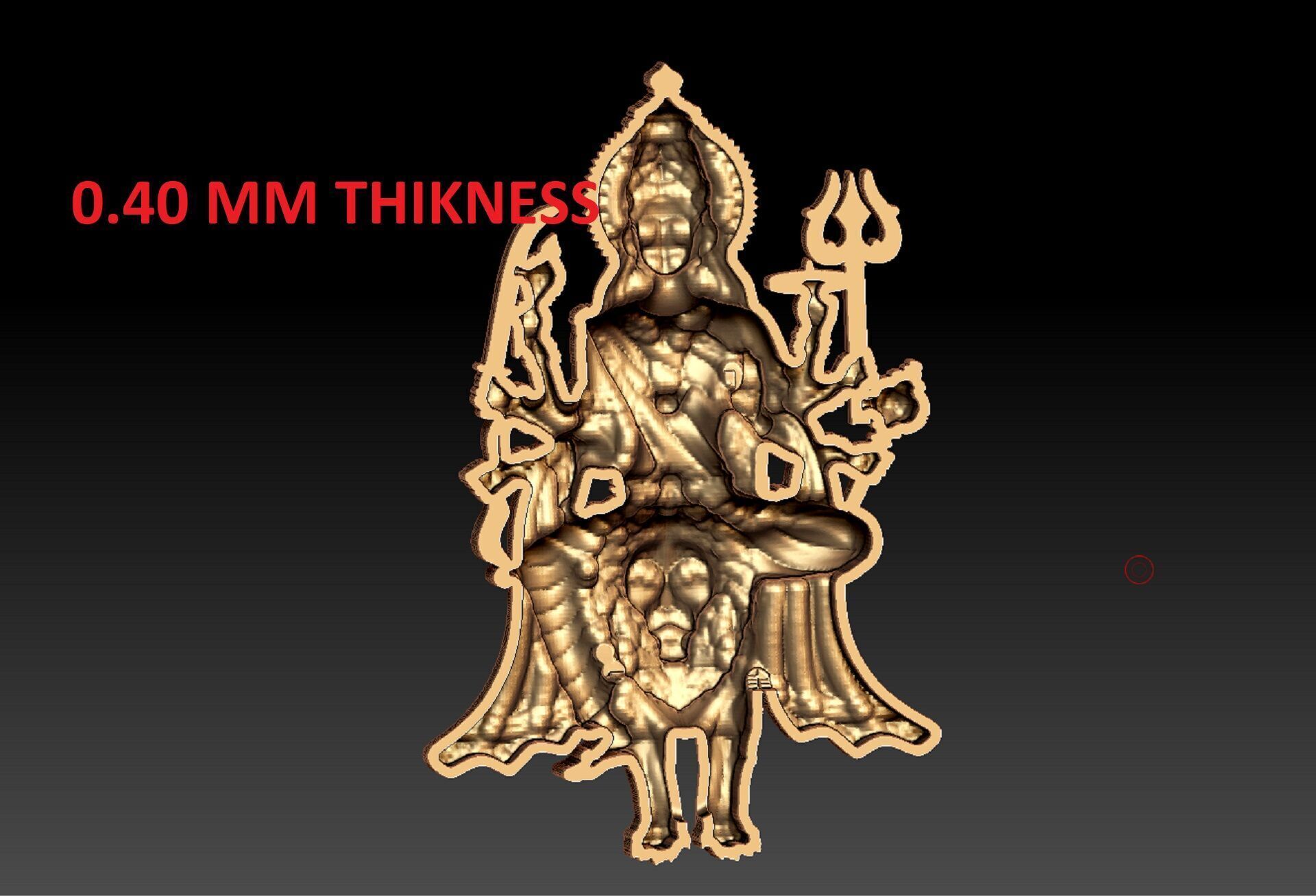 Durga devi pendent 3D print model_5