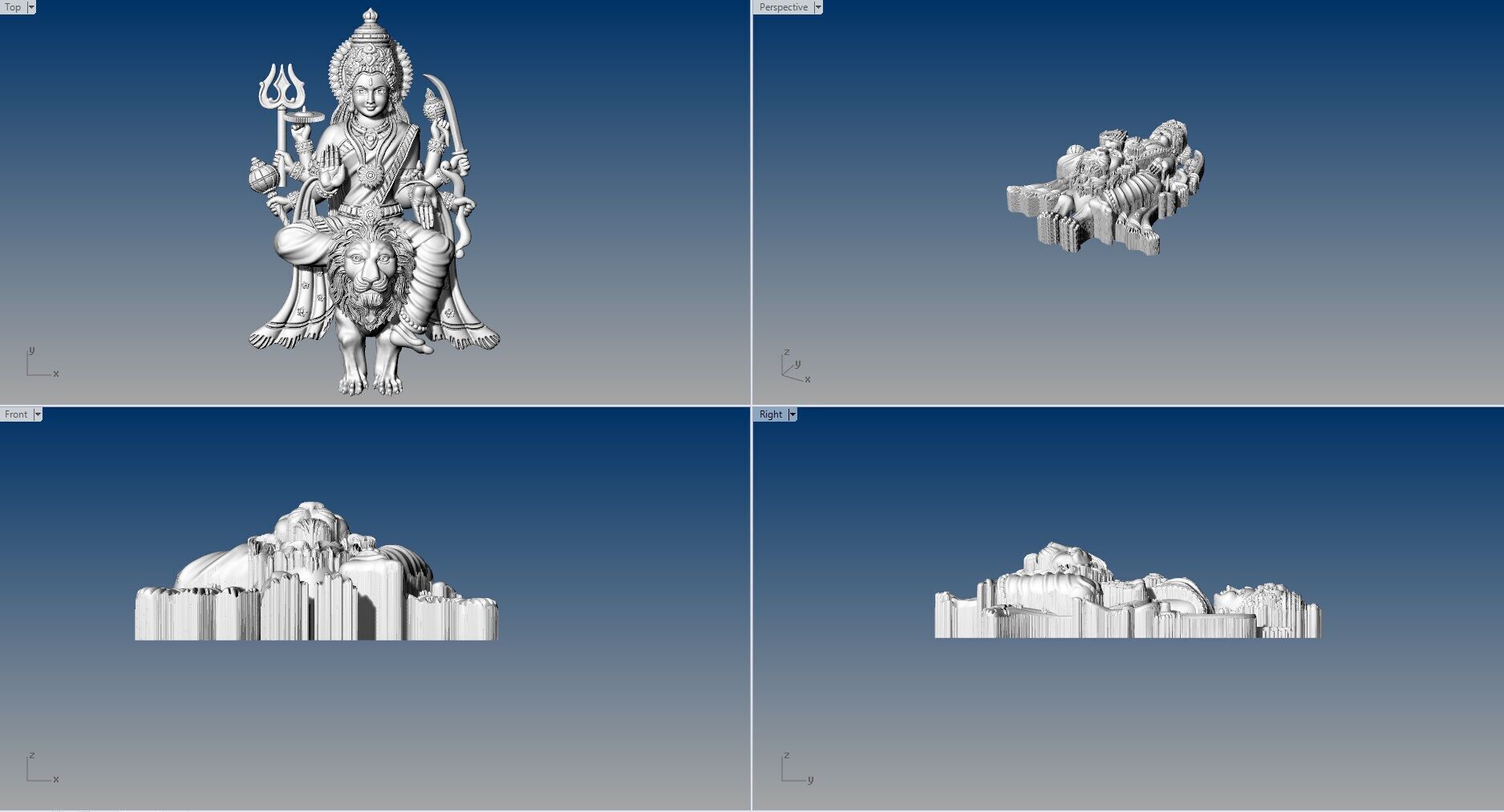 Durga devi pendent 3D print model_2