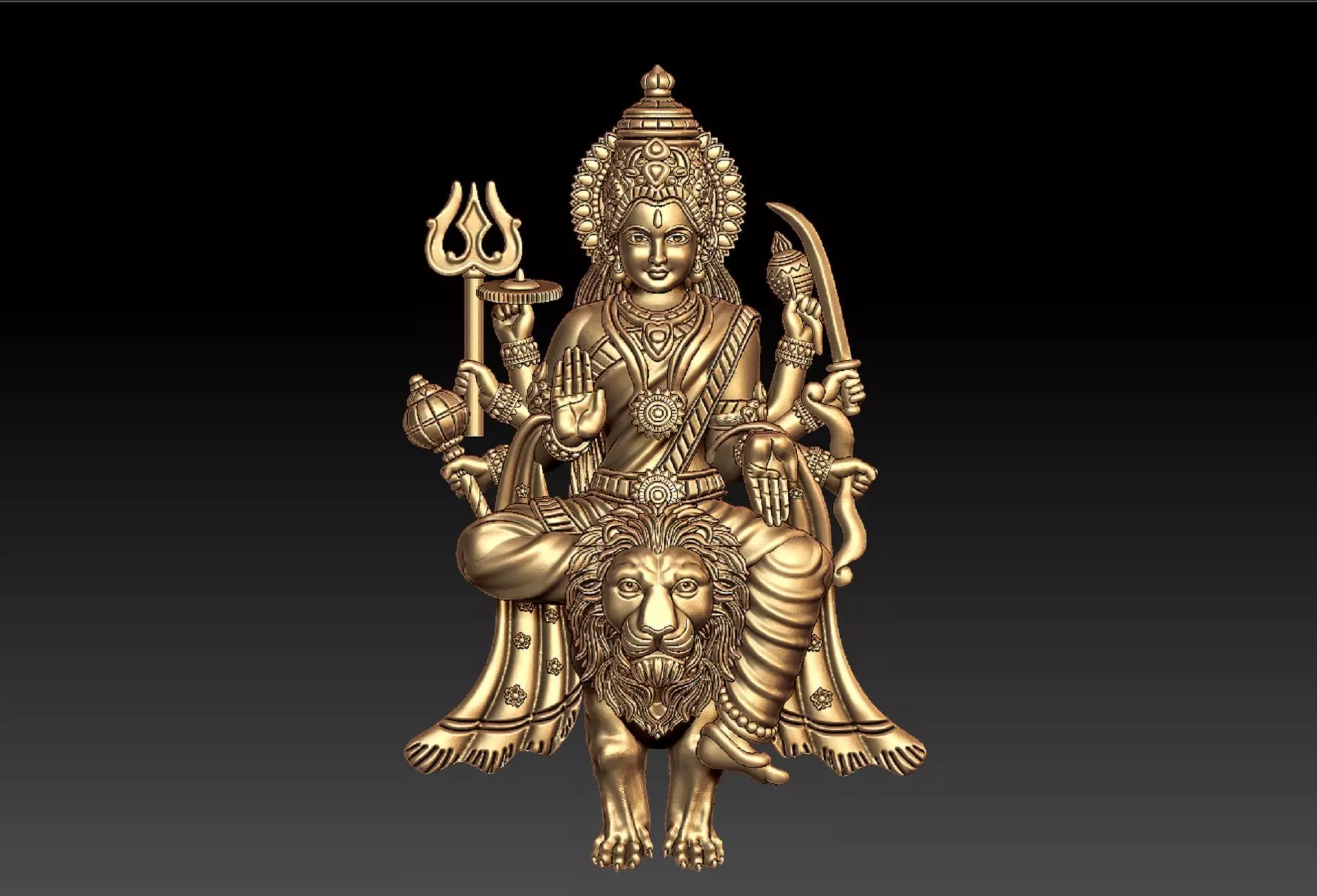 Durga devi pendent 3D print model_0