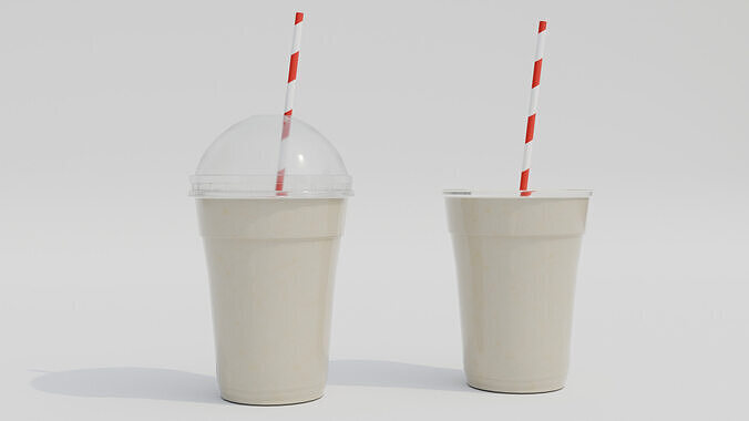  Banana Milkshake Low-poly 3D model