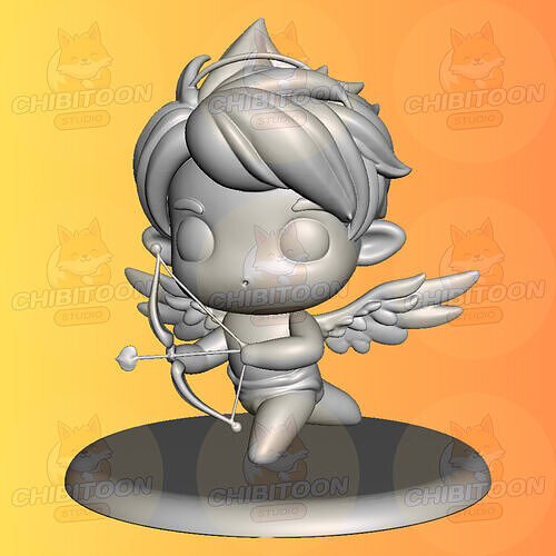 Cheruby The Adorable Cupid Chibi Kawaii 3D print model