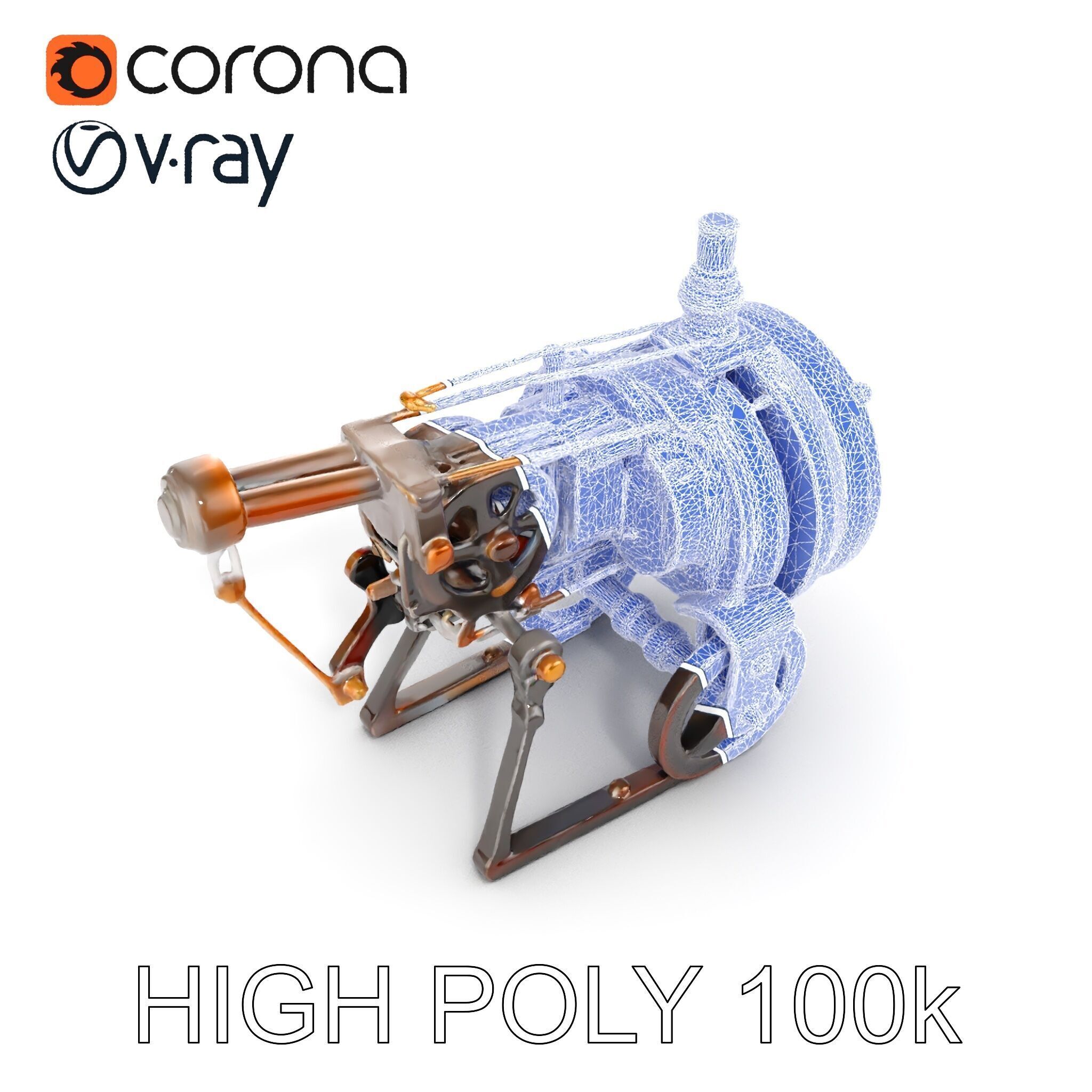 Steampunk Machine Model Pack Low-poly 3D model_14