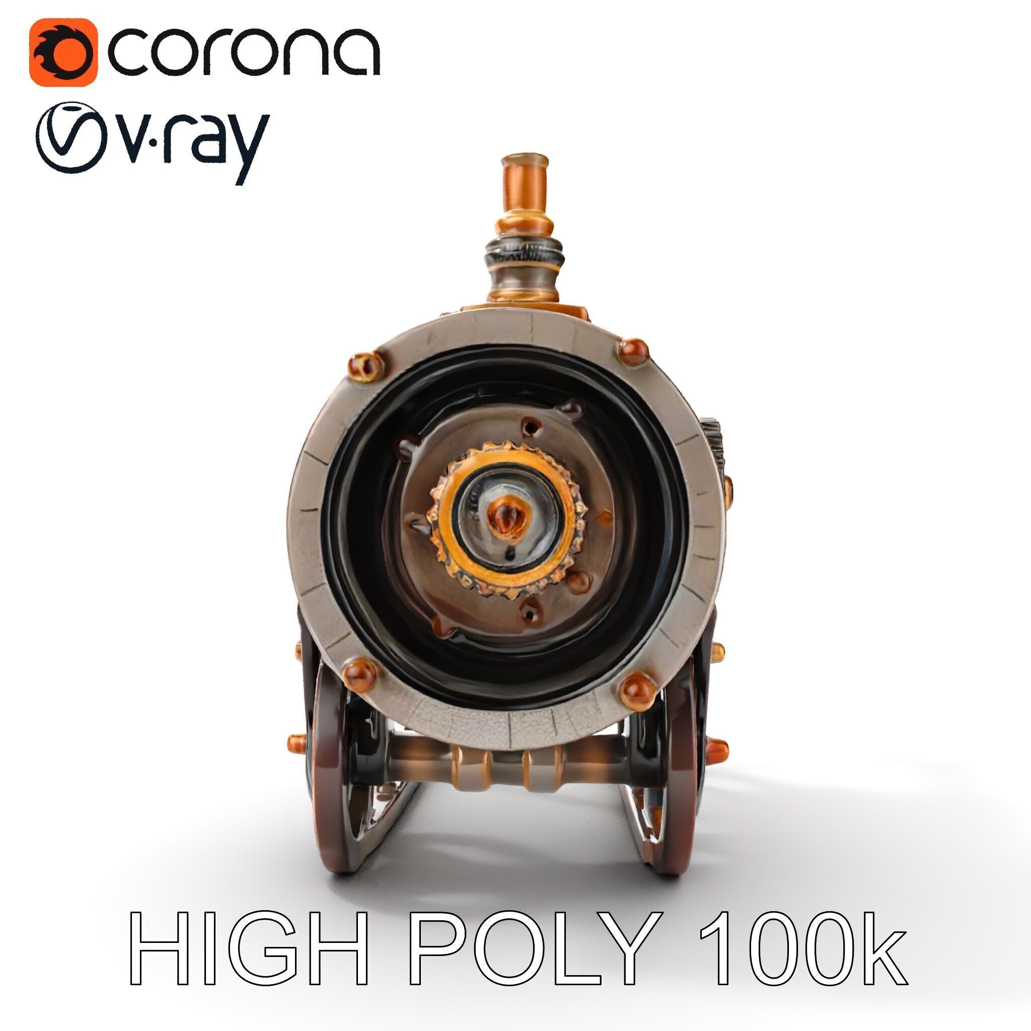 Steampunk Machine Model Pack Low-poly 3D model_24