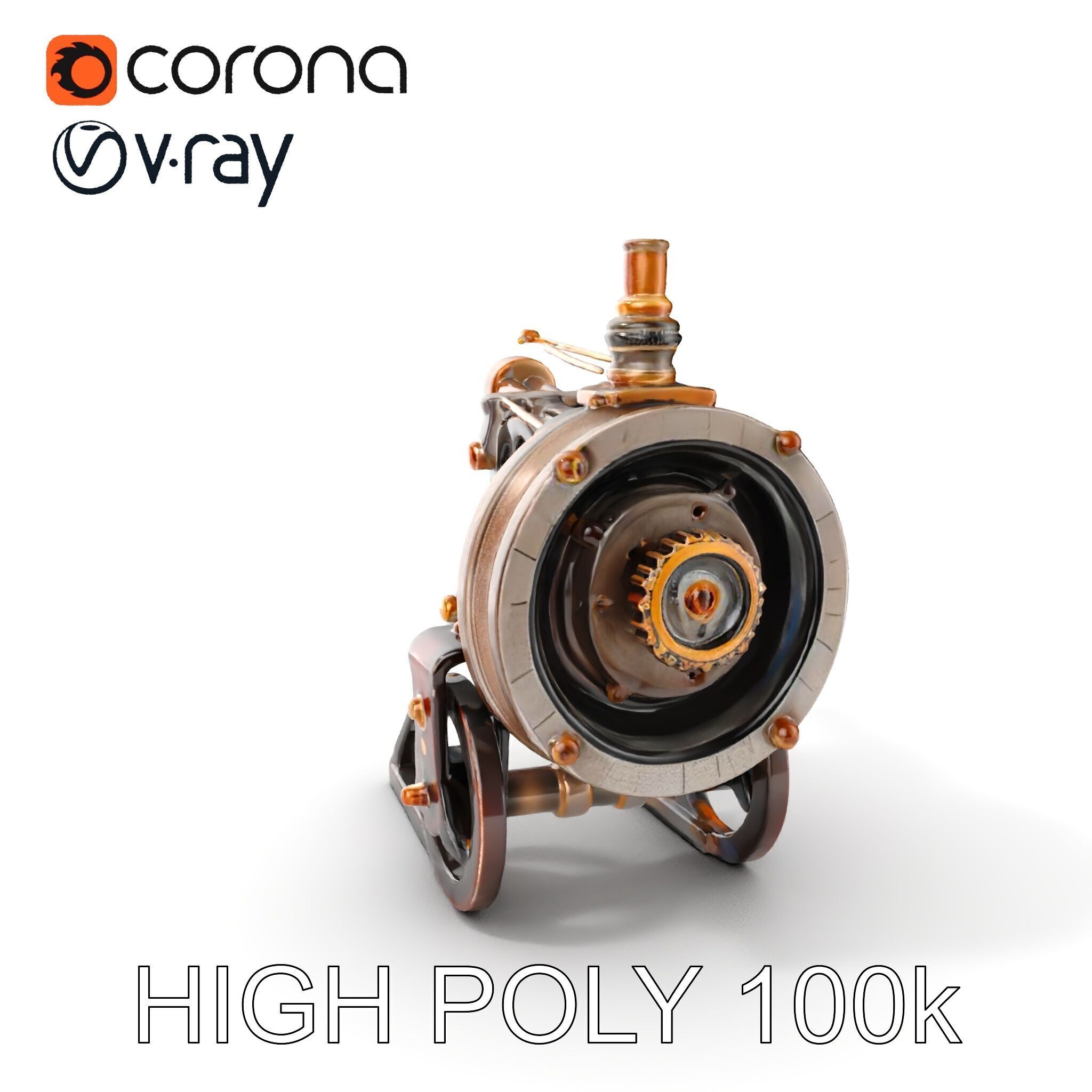 Steampunk Machine Model Pack Low-poly 3D model_8