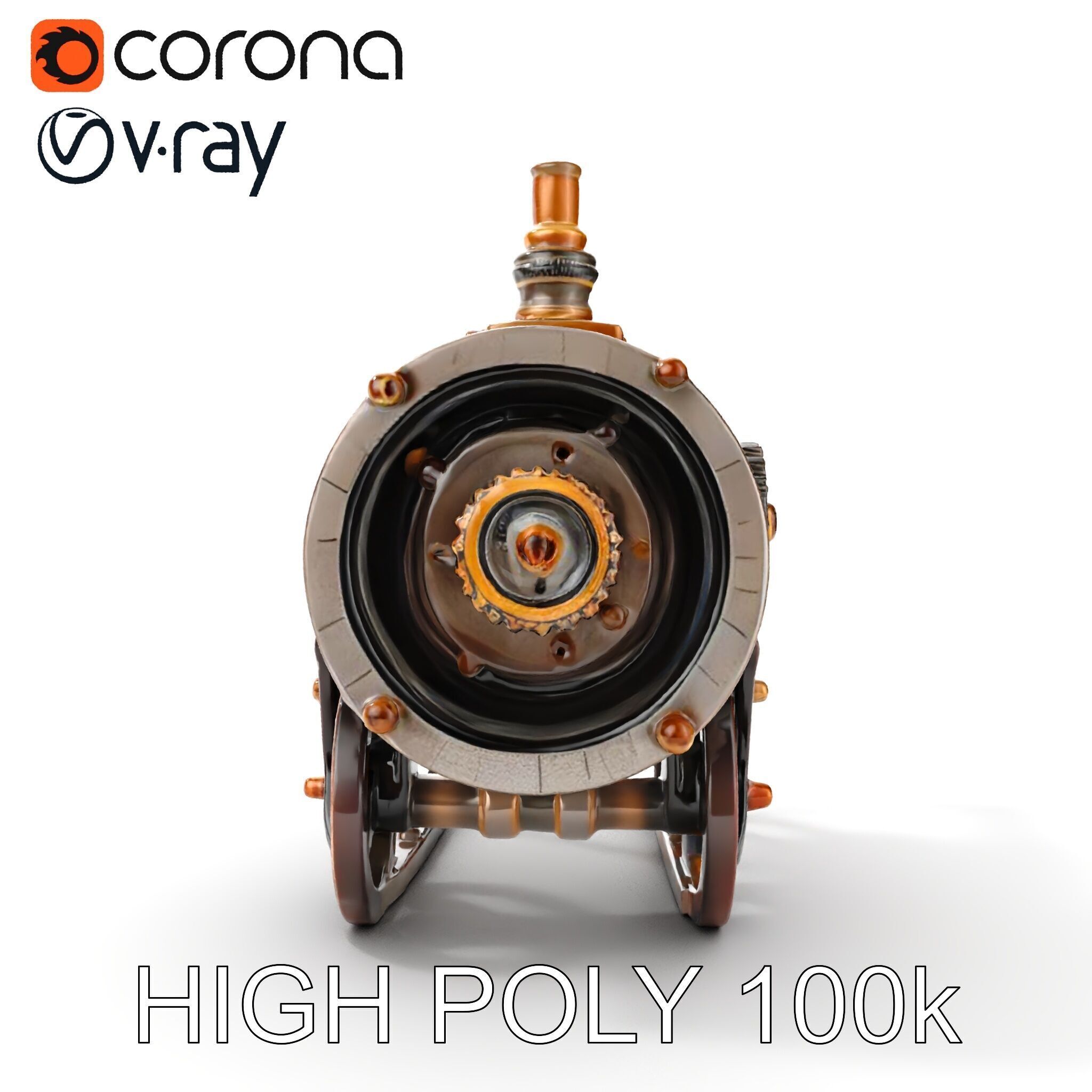 Steampunk Machine Model Pack Low-poly 3D model_12