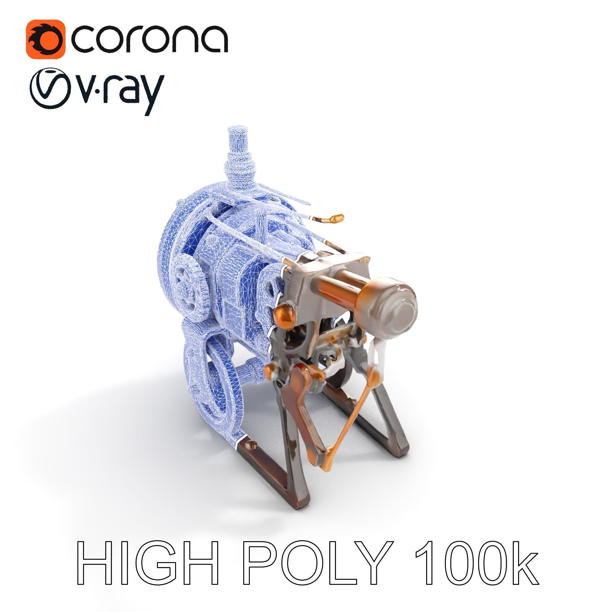 Steampunk Machine Model Pack Low-poly 3D model_28