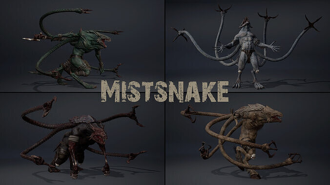 Mistsnake Low-poly 3D model