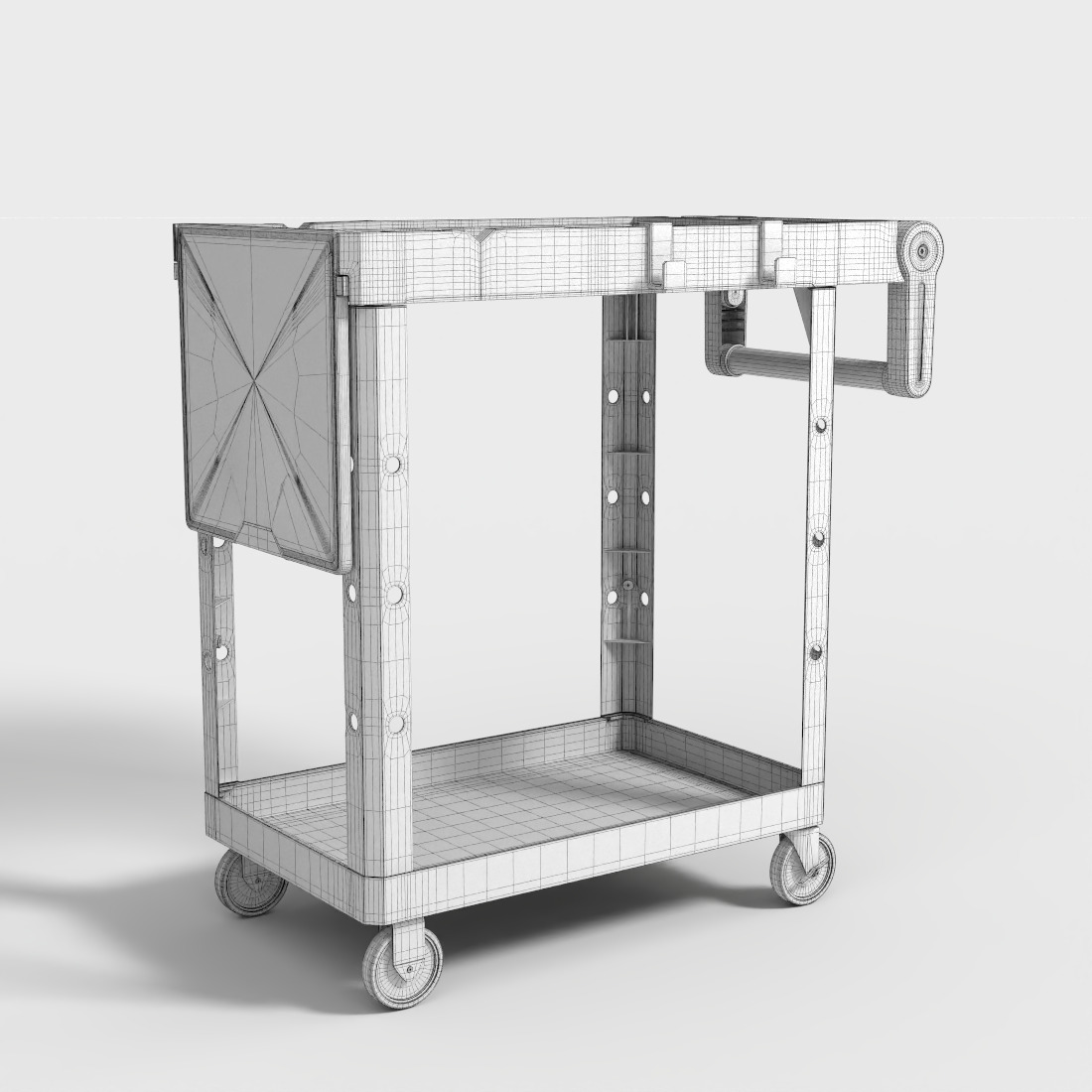 RUBBERMAID CONVERTIBLE MOBILE CART Low-poly 3D model_7