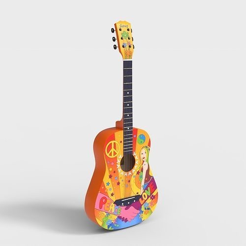 ACOUSTIC GUITAR Low-poly 3D model