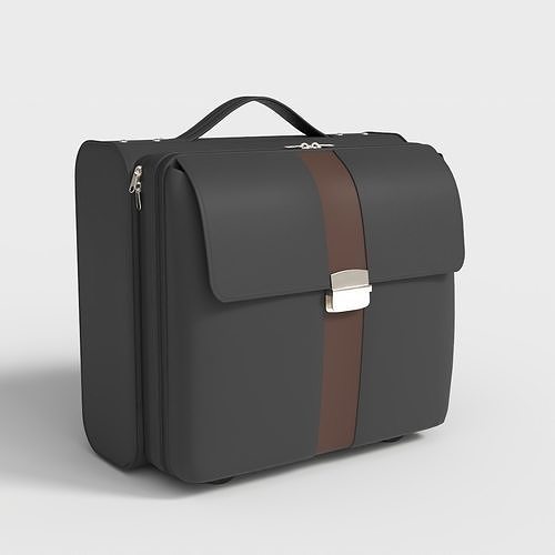 BLACK LAPTOP ROLLER CASE Low-poly 3D model