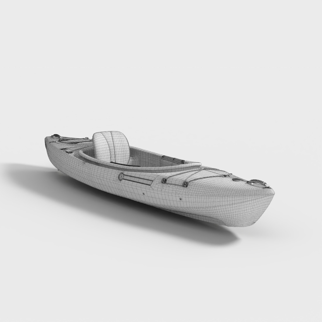 RECREATIONAL KAYAK Low-poly 3D model_8