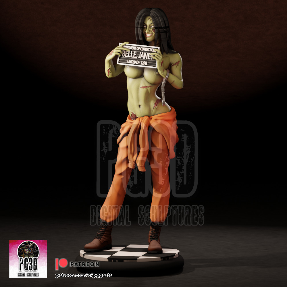 Janey Belle - Zombie Tramp - 1TO10 STL FILE 3D PRINT MODEL 3D print model_13
