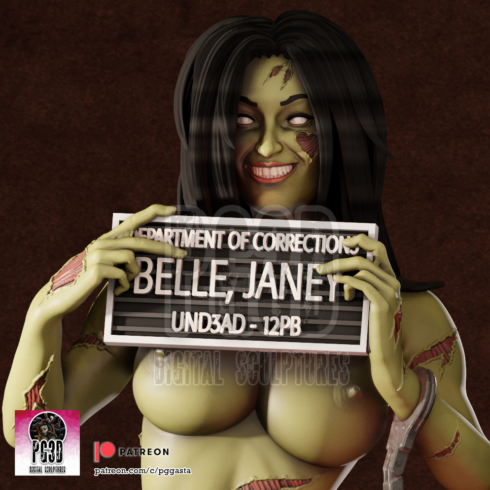 Janey Belle - Zombie Tramp - 1TO10 STL FILE 3D PRINT MODEL 3D print model_15