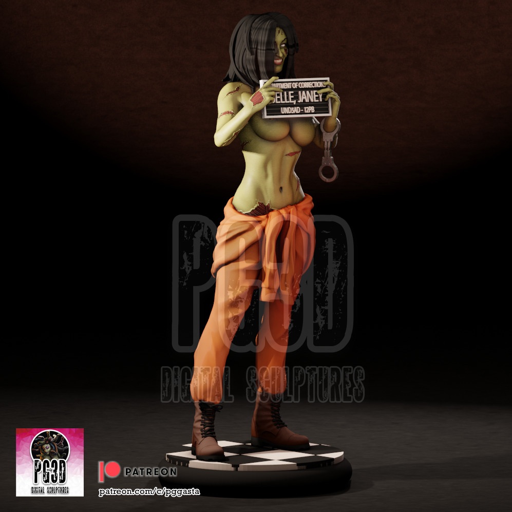 Janey Belle - Zombie Tramp - 1TO10 STL FILE 3D PRINT MODEL 3D print model_10