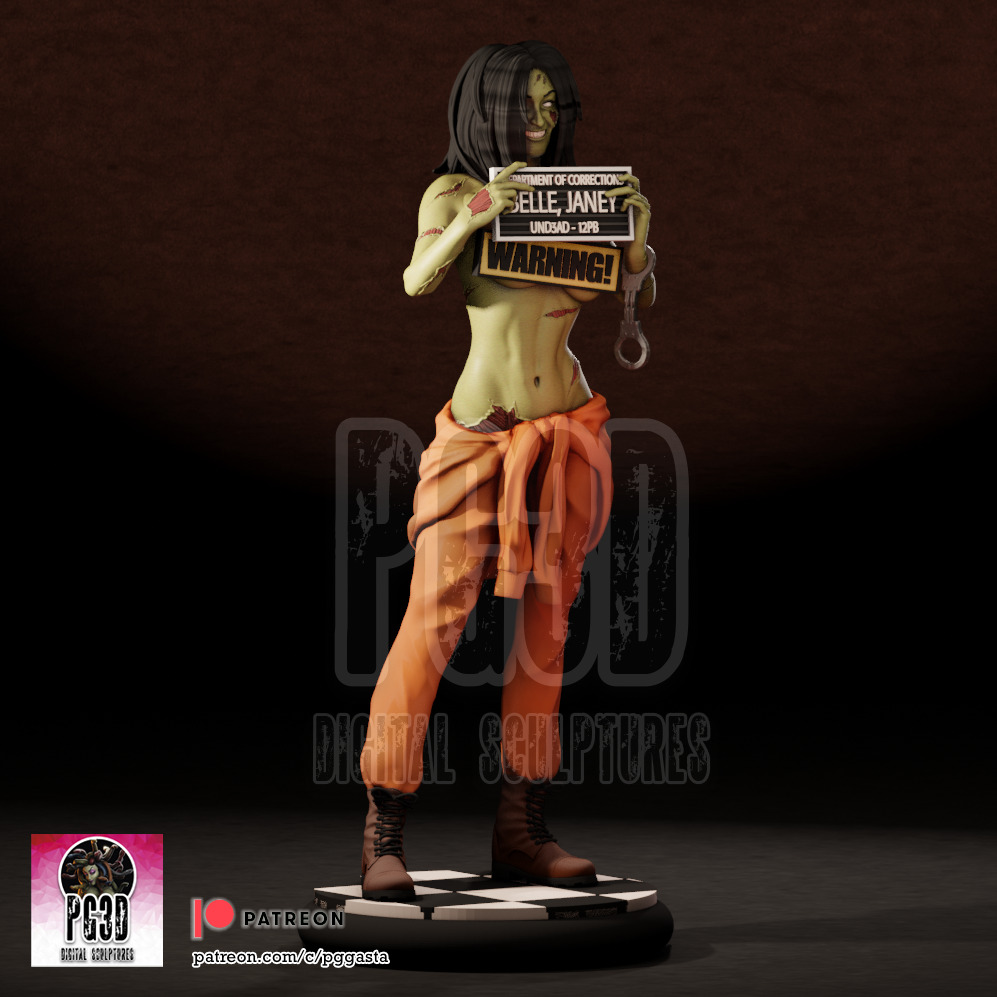 Janey Belle - Zombie Tramp - 1TO10 STL FILE 3D PRINT MODEL 3D print model_5