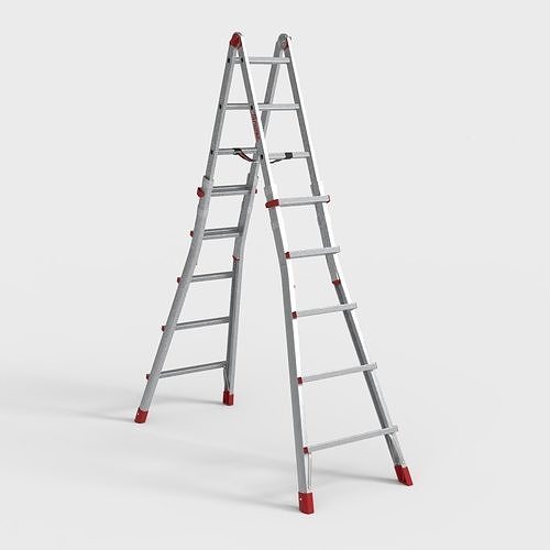 ALUMINIUM TELESCOPIC LADDER Low-poly 3D model