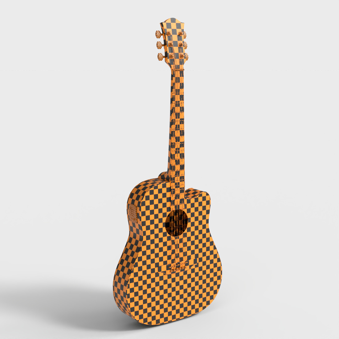 EKO ACOUSTIC GUITAR Low-poly 3D model_7
