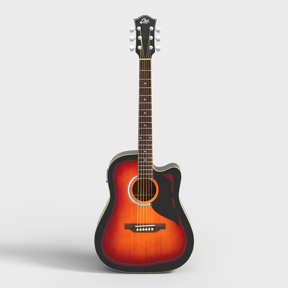 EKO ACOUSTIC GUITAR Low-poly 3D model_1