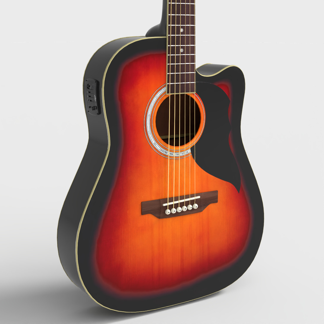 EKO ACOUSTIC GUITAR Low-poly 3D model_5