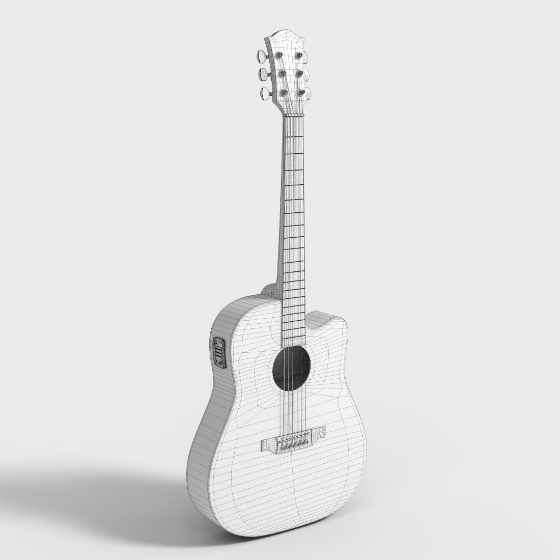 EKO ACOUSTIC GUITAR Low-poly 3D model_8