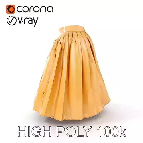 Elegant Golden Satin Skirt Model Pack