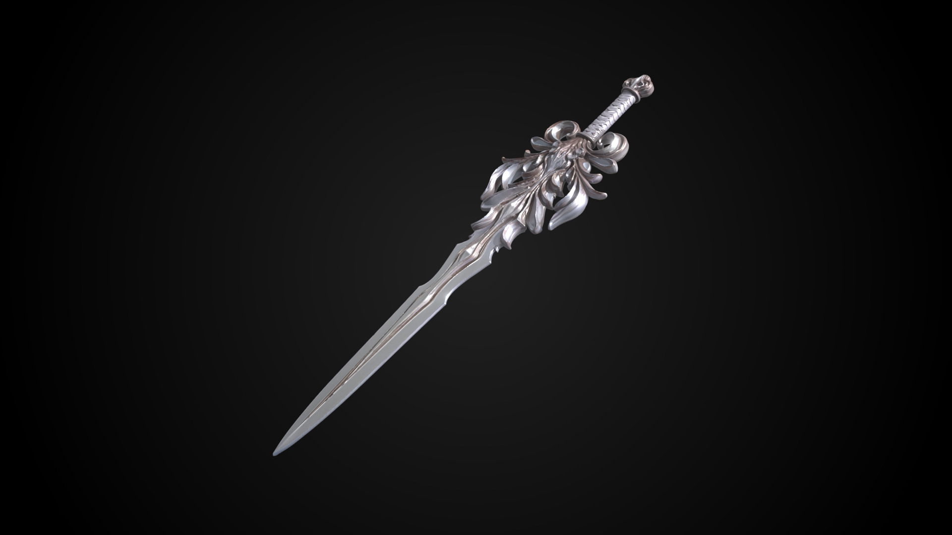 Stylized Elf Sword - Thornweaver - Game Ready 3D model_6
