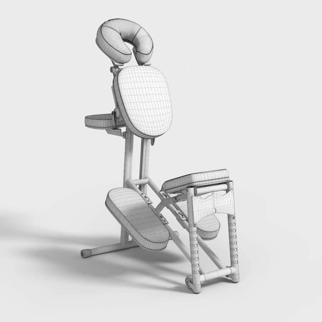 PORTABLE MASSAGE CHAIR Low-poly 3D model_8