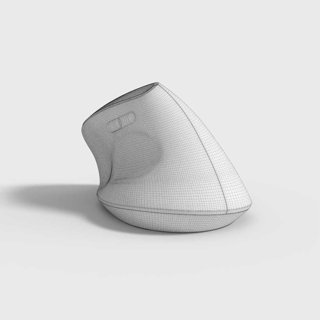 ERGONOMIC WIRELESS MOUSE Low-poly 3D model_8