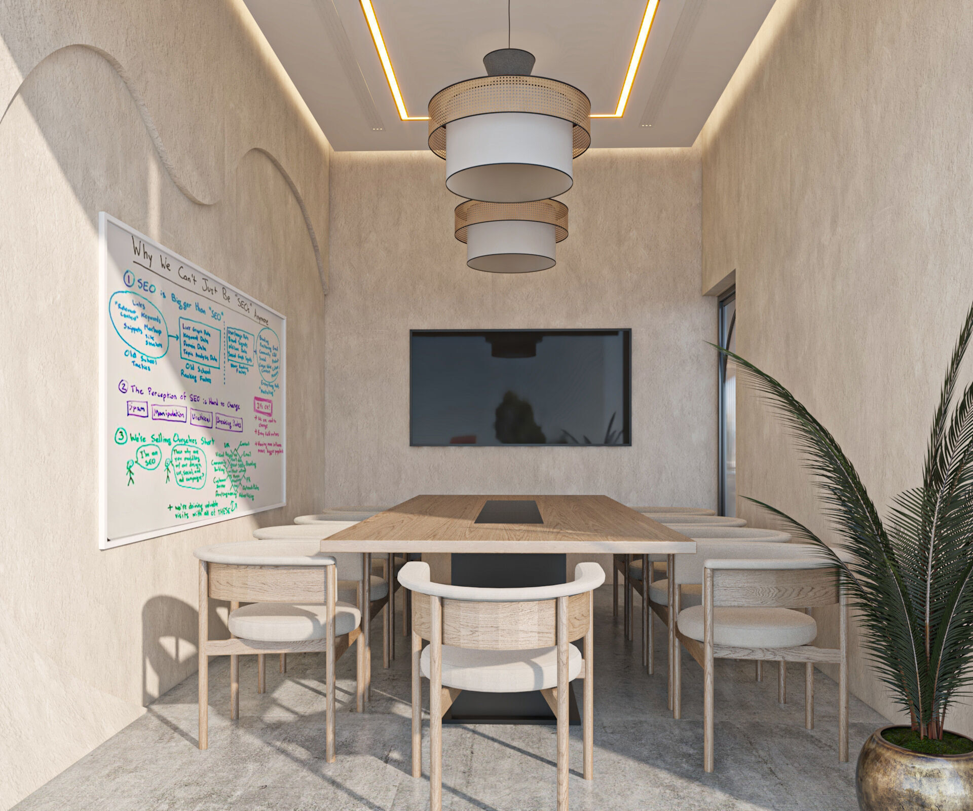 High quality modern coffee shop 3D scene with two meeting rooms 3D model_14