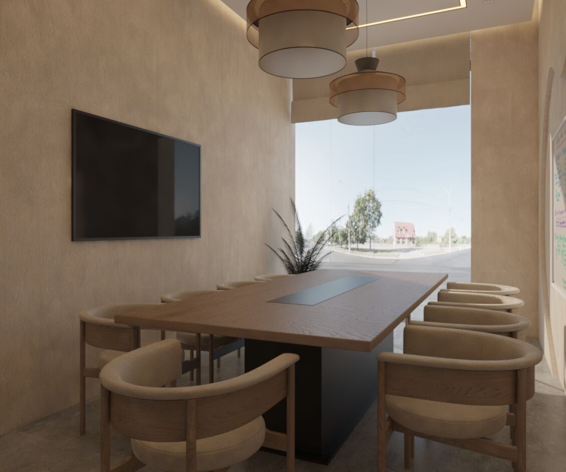 High quality modern coffee shop 3D scene with two meeting rooms 3D model_3