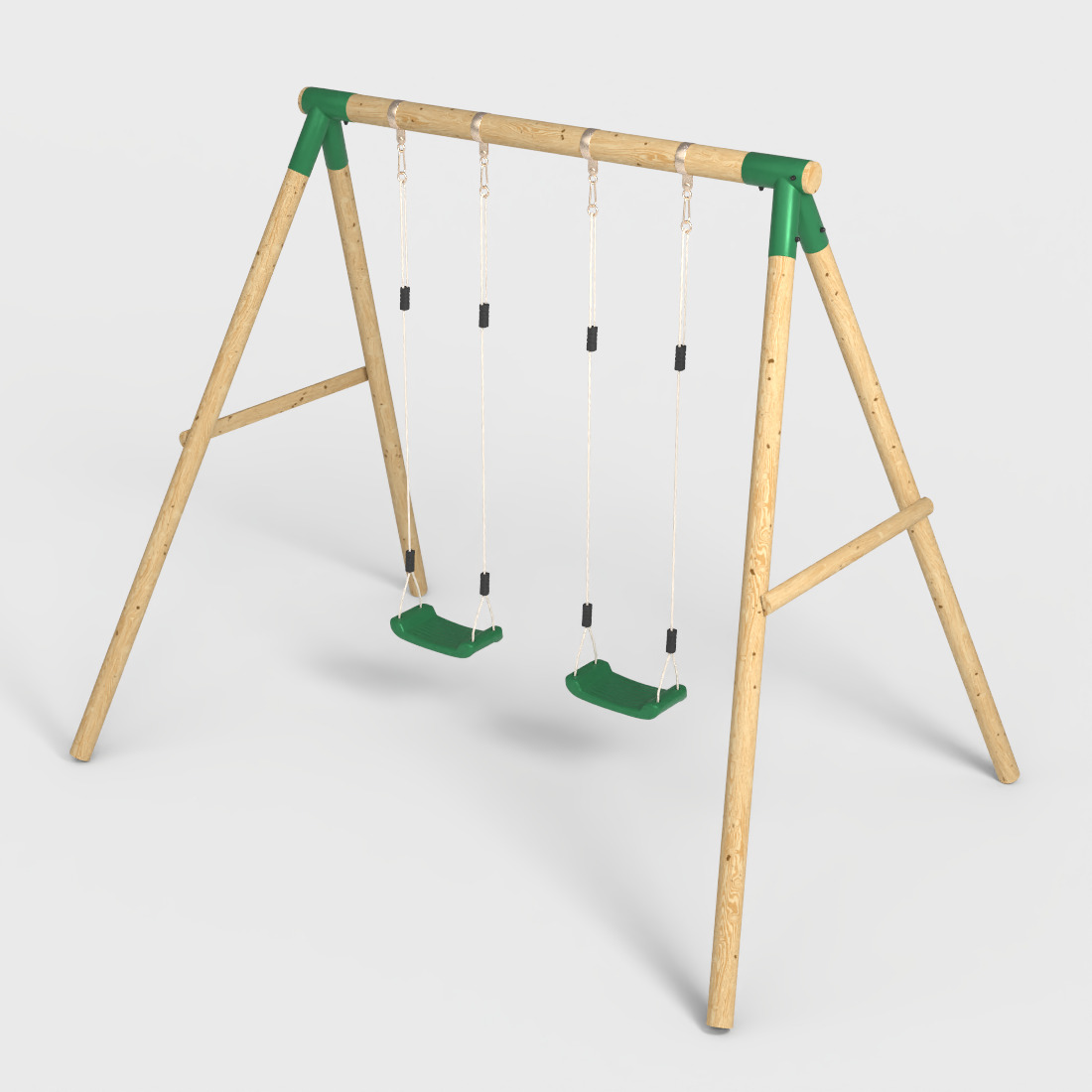 REBO WOODEN GARDEN SWING Low-poly 3D model_4