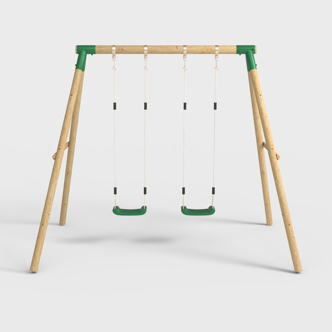 REBO WOODEN GARDEN SWING Low-poly 3D model_1