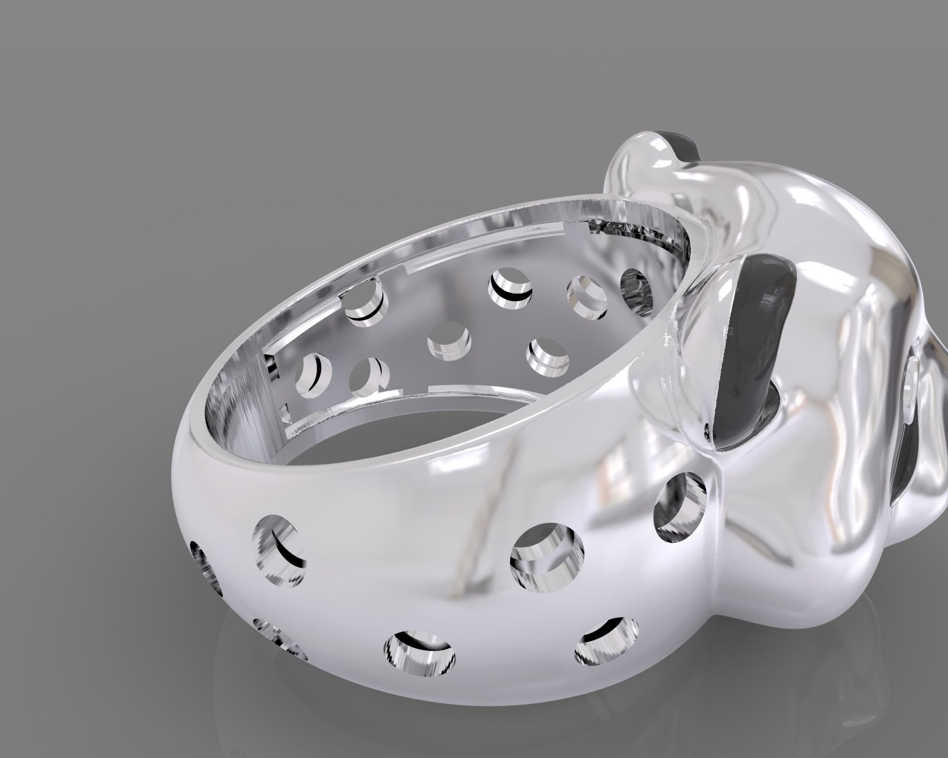 Jewelry set  panda bear with enamel and gems 3D print model_6