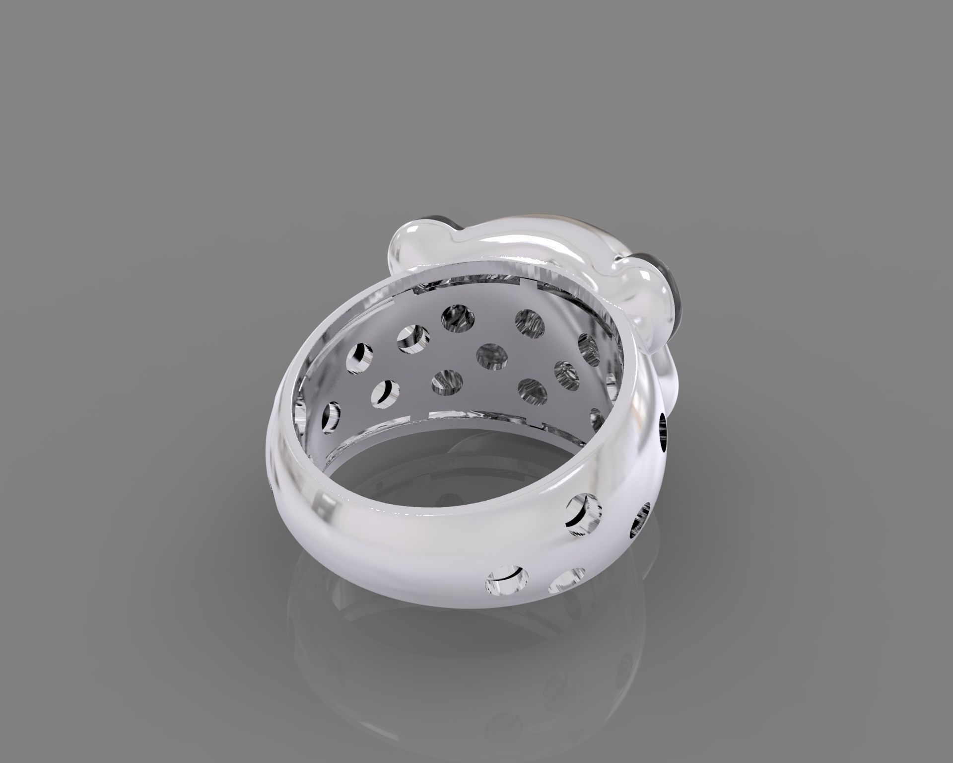 Jewelry set  panda bear with enamel and gems 3D print model_3