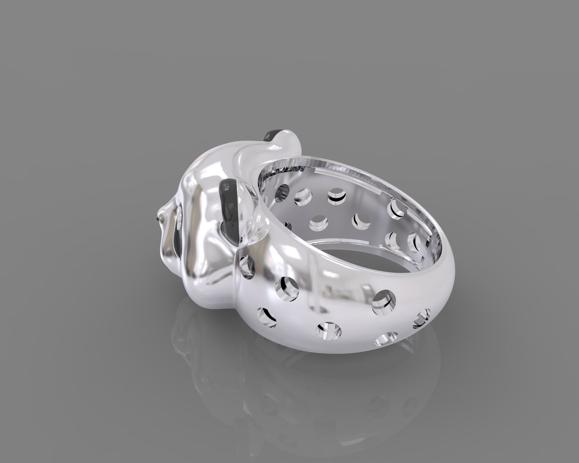 Jewelry set  panda bear with enamel and gems 3D print model_1