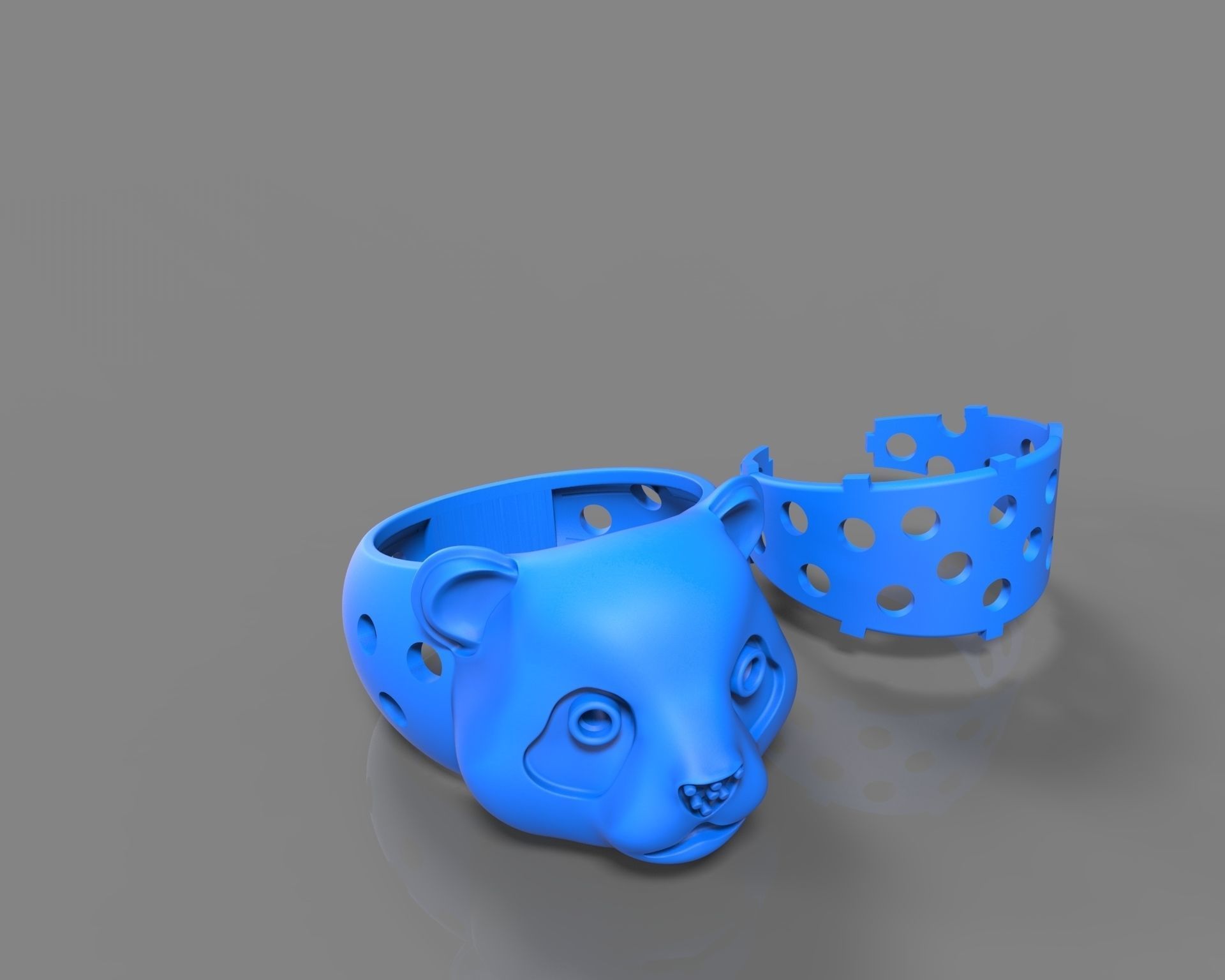 Jewelry set  panda bear with enamel and gems 3D print model_7