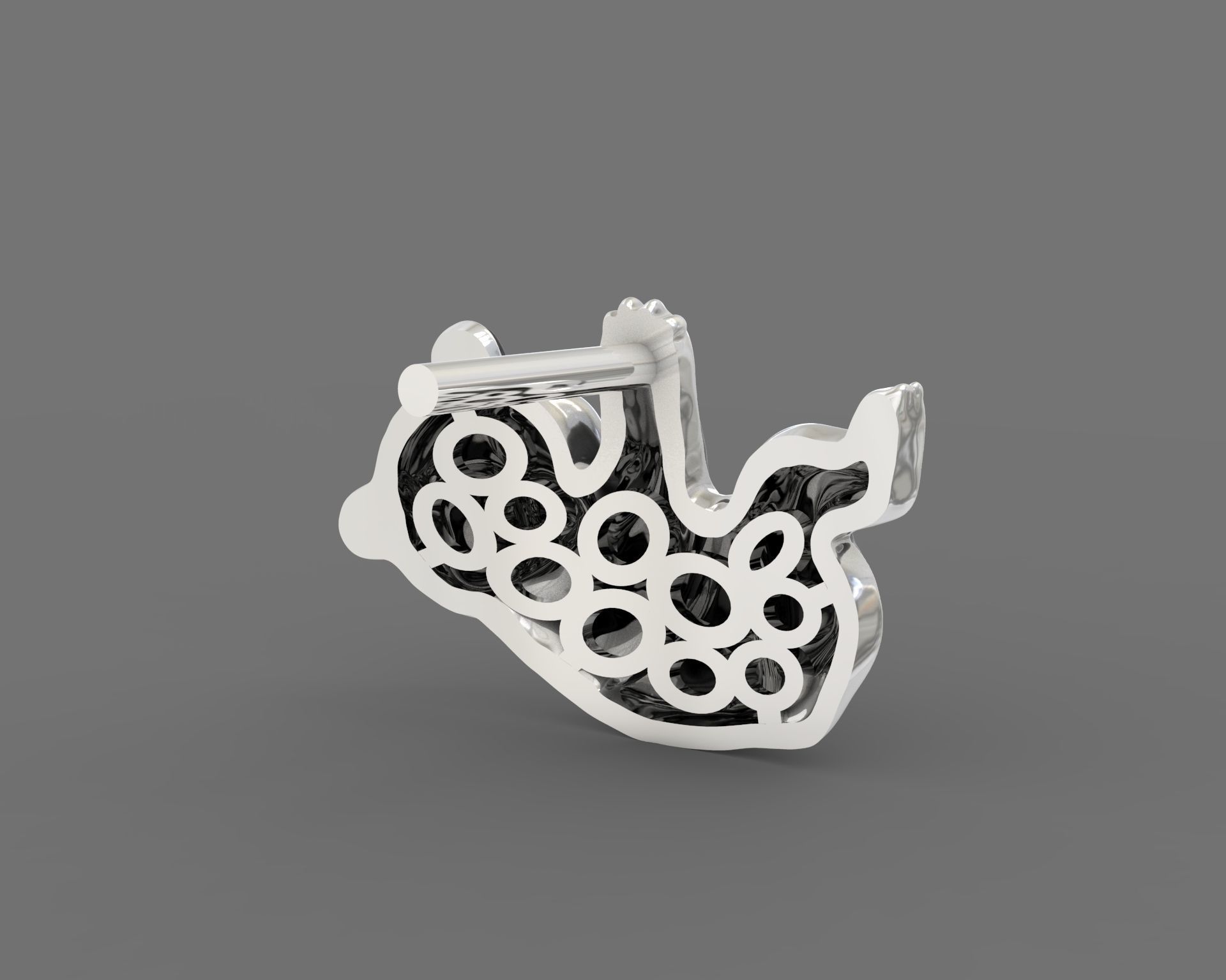 Jewelry set  panda bear with enamel and gems 3D print model_21