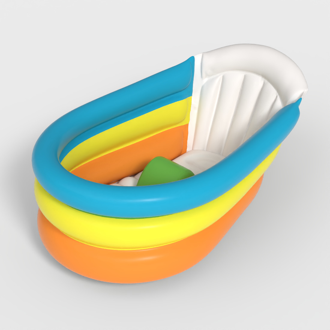 INFLATABLE BABY BATH Low-poly 3D model_4