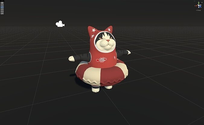 swimming Cat Low-poly 3D model