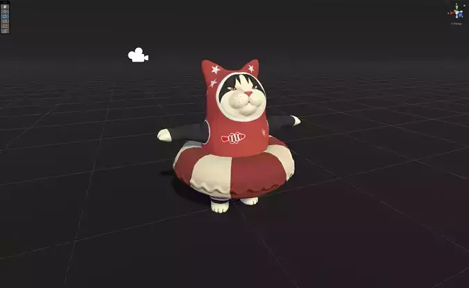 swimming Cat Low-poly 3D model