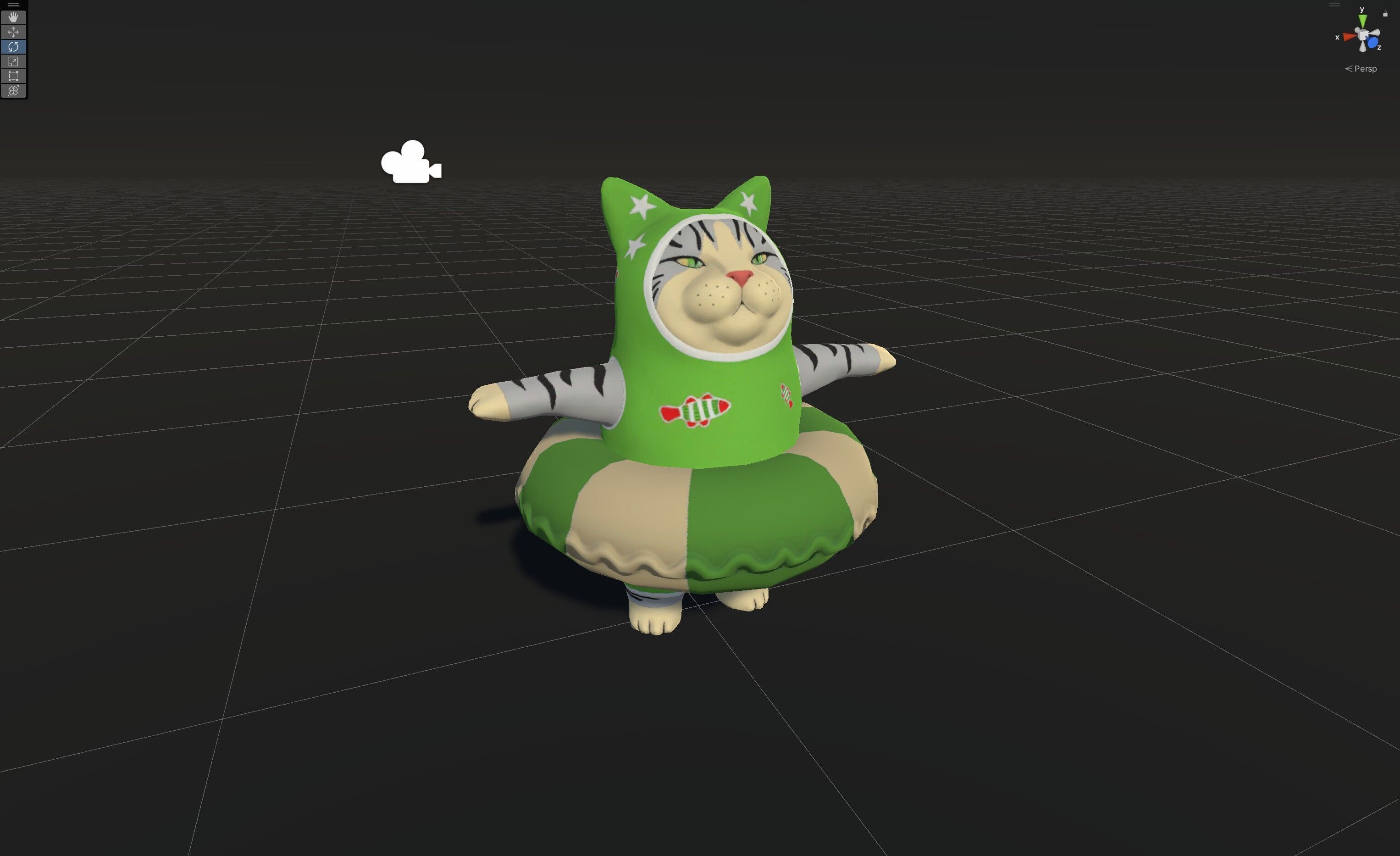 swimming Cat Low-poly 3D model_3