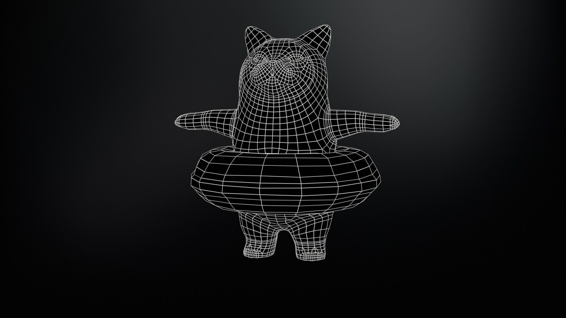 swimming Cat Low-poly 3D model_5