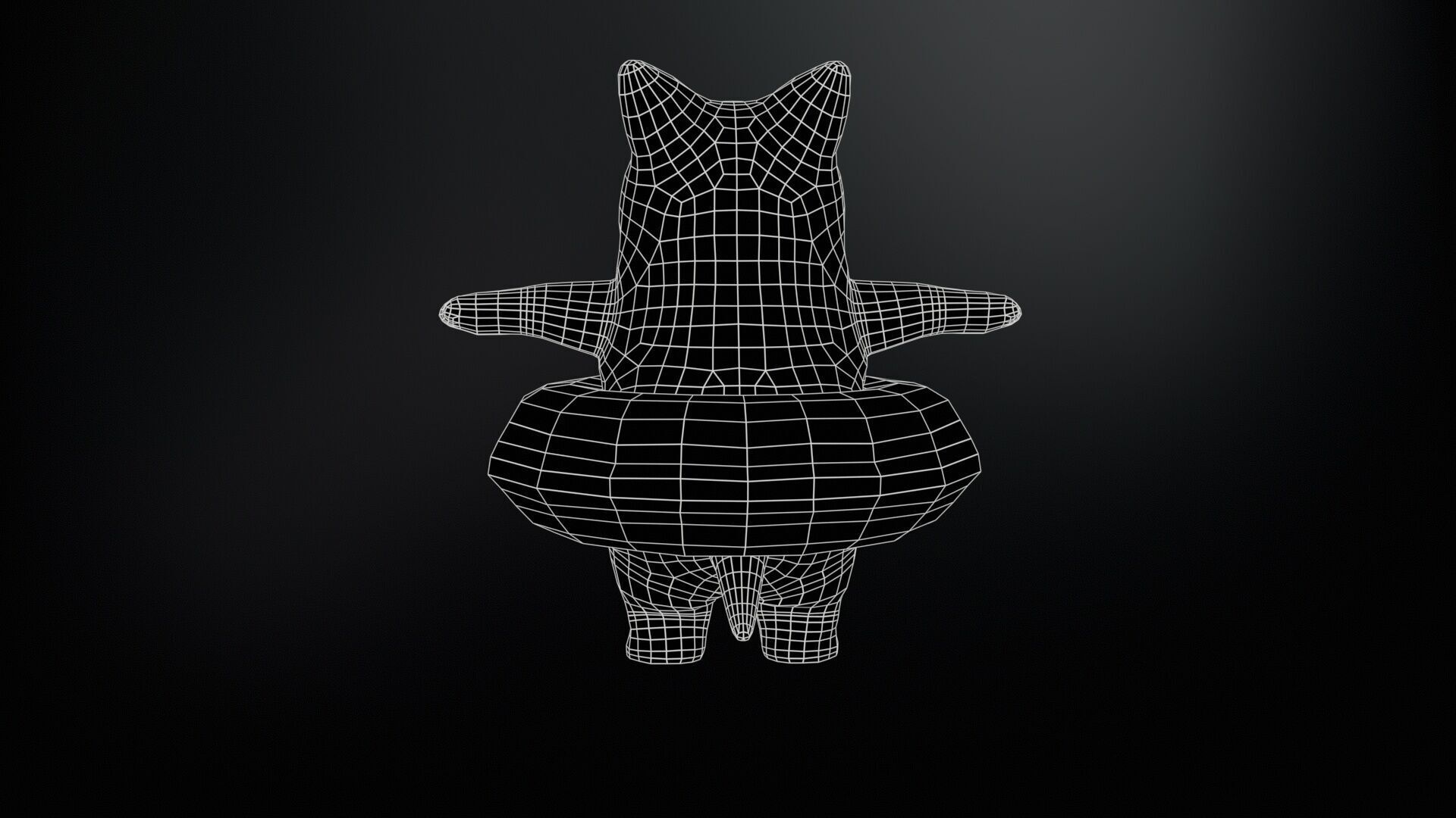 swimming Cat Low-poly 3D model_4