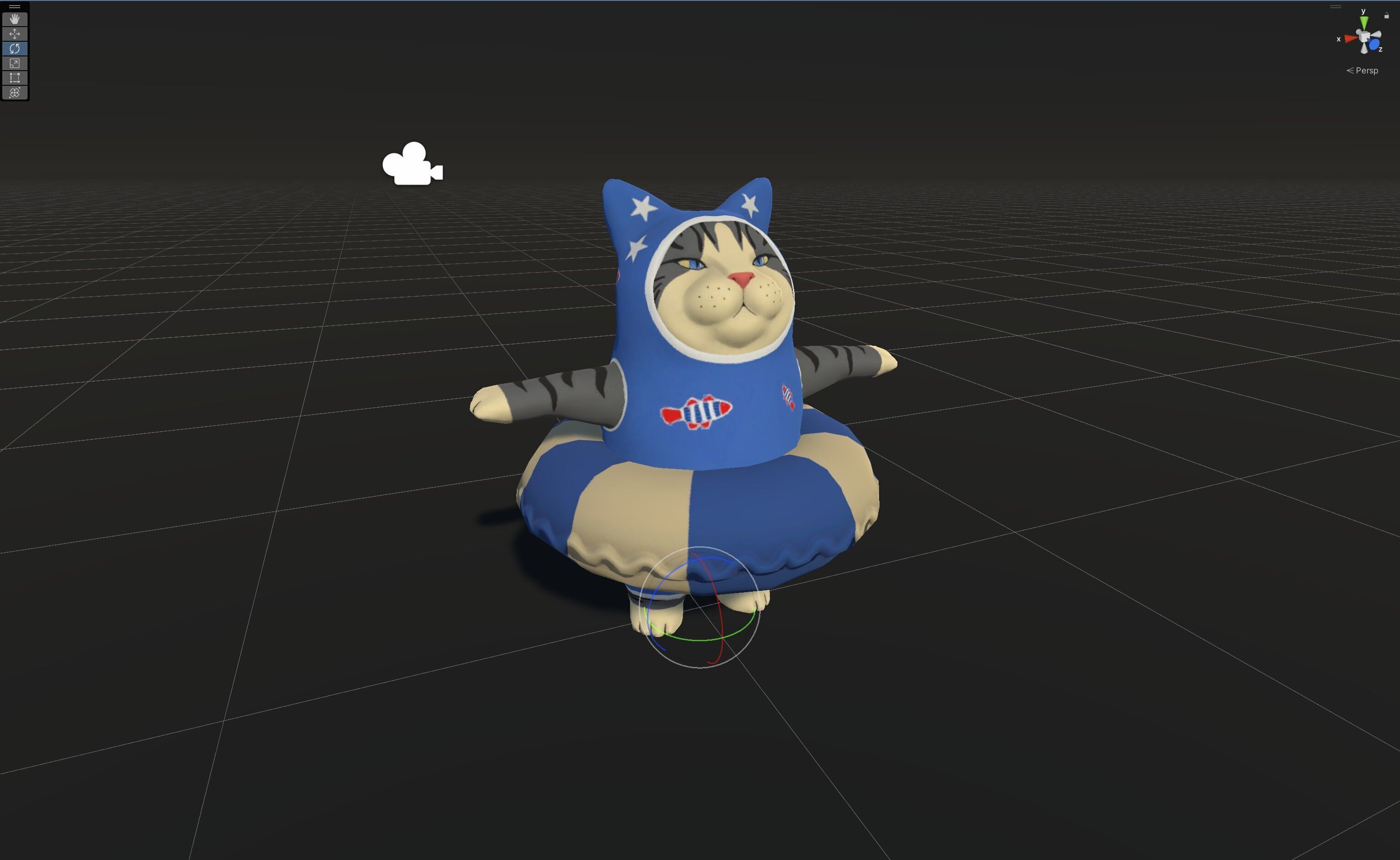 swimming Cat Low-poly 3D model_2